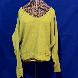 Free People Santa Clara Thermal Shirt, Size L, Green